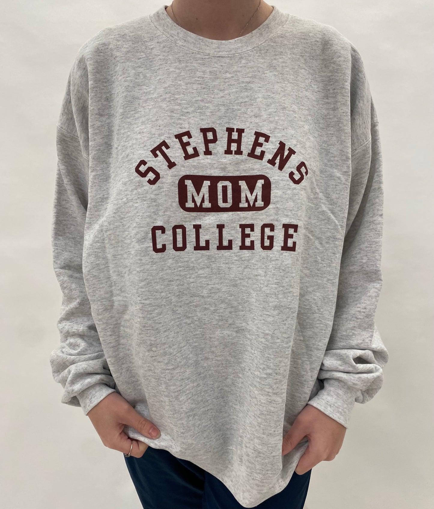 Gray Stephens College mom Sweatshirt